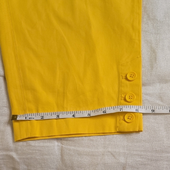 Talbots Yellow Capris Casual Cotton Blend - Picture 5 of 10